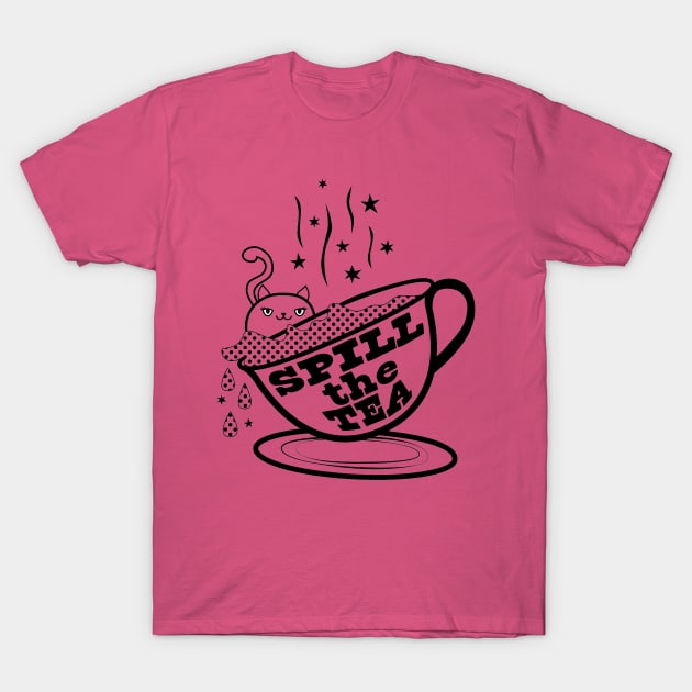 Kitty Spill the Tea T-Shirt by ameemax